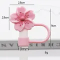 Pink flower silicone straw cap 10mm begonia straw topper for Stanley cup accessories - 10mm-Bagged Without Straw / Pink