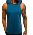 Heren Slim Fit Hoodie Tanktop Casual Sportief Mouwloos Vest in Donkerblauw - Hemelsblauw