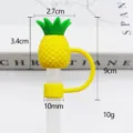Silicone straw topper 10mm cute pineapple straw cover dustproof reusable drink accessories - Bagged Without Straw / Pineapple 10mm