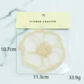 Flower shaped PVC soft rubber coaster, waterproof heat resistant table mat for home variant. - Individual OPP Bag Packing / Apricot Flower
