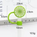 10mm silicone lime fruit straw cover dust plug reusable straw topper for drink cups - Bagged Without Straw / Lemon 10mm