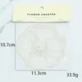 Cute flower shaped soft rubber coaster with hanging card, waterproof and heat resistant mat. - Individual OPP Bag Packing / Beige Stamen