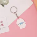 Schattige cartoon PVC zacht rubberen sleutelhanger auto sleutelring hanger cadeau - 5,5*3,5*0,3 cm / Nieuw - witte puppy