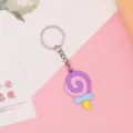 Leuke cartoon PVC lolly sleutelhanger, zachte rubberen snoep hanger voor tassen en auto sleutels. - 5,5*3,5*0,3 cm / Nieuw binnen - Lolly