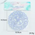Clear glitter coaster with mermaid pattern PVC soft rubber table mat for home dining table - Individual OPP Bag Packing / Blue Grid