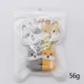 Cute couple magnetic dog keychains, PVC soft rubber cartoon puppy backpack pendant gifts. - Dog Partner / Pearly Paper Card Packaging