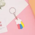 Schattige cartoon PVC zacht rubberen sleutelhanger ster regenboog tas hanger accessoire. - 5,5*3,5*0,3 cm / Nieuw binnen - Ster & regenboog