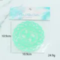 Clear glitter mermaid coaster, waterproof and heat-resistant PVC table mat for home. - Individual OPP Bag Packing / Green Grid