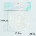 Clear glitter PVC mermaid coaster table mat, 10.9cm waterproof drink coaster for home use. - Individual OPP Bag Packing / White Grid