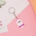 Leuke tekenfilm konijn sleutelhanger PVC zacht rubber sleutelring tas hanger mooi - 5,5*3,5*0,3 cm / Nieuwe stijl - Ijskonijn