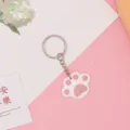 Leuke roze kattenpoot PVC zachte sleutelhanger, schattige cartoon sleutelringhanger cadeau. - 5,5*3,5*0,3 cm / Sleutelhangerstijl - Kattenpoot