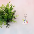 Cute cartoon unicorn keychain PVC soft rubber key ring bag pendant cute accessory gift. - 5*5*0.4cm / Horse Head