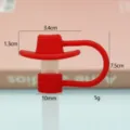 Rote Silikon Cowboyhut Strohhalm Abdeckung Staubs Kappe für 10mm Becher Stroh Topper. - 10 mm roter Silikon-Cowboyhut