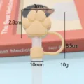 Silicone Cat Claw Straw Cover 10mm Dust Proof Cap Reusable Straw Topper for Stanley Cup - Silicone Apricot Cat Paw 10mm