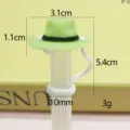 Green cowboy hat straw topper cute silicone dust plug for 10mm reusable drinking straws - Bagged without Straw / Cyan Straw Hat