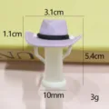 Cute purple cowboy hat silicone straw cover, 10mm dust-proof straw tip topper for reusable cups. - Bagged without Straw / Purple Straw Hat