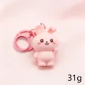 Cute 3D pink rabbit keychain cartoon animal backpack pendant lightweight lovely gift item - Rabbit Keychain