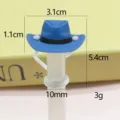 Blue silicone cowboy hat straw topper variant, size 3.1x1.1x5.4cm, fits 10mm reusable straws. - Bagged without Straw / Dark Blue Straw Hat