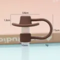 Silikon Strohhalm Abdeckung 10mm Cowboyhut Form staubdichte Kappe fuer Trinkhalme. - Silikon-Cowboyhut in Braun 10 mm