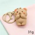 Cute 3D Cartoon Bear Keychain Soft Silicone Bag Pendant Key Ring Accessories 31g - Bear Keychain