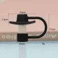 Silikon Strohhalm Abdeckung für Stanley Becher, süßes schwarzes Cowboyhut Design Staubschutz. - Silikon-Cowboyhut in Schwarz 10 mm
