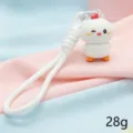 Cute 3D cartoon chicken keychain and cute bag pendant with white lanyard, perfect gift. - Chick Key Lanyard