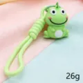 Cute 3D Cartoon Frog Keychain Bag Pendant Green Woven Strap Lightweight Keyring Accessory - Frog Key Lanyard