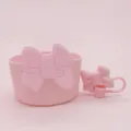 Rosa Silikon Becherhülle mit hübschem Schleifendesign, schützendes Tassen Zubehör. - Pinke Silikon-Schleifen-Sets