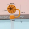 Χαριτωμένο καπάκι καλαμακιού σιλικόνης μπάσκετ 10mm topper για ποτήρια αξεσουάρ - Καλύμματα καλαμάκι μπάσκετ σιλικόνης 10 mm / Συσκευασμένο χωρίς καλαμάκι