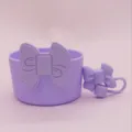 Silikon Becher Schutzhülle mit Schleife süße Tasse Boot Zubehör für Wasserflasche - Silikon-Schleifen-Set in Lila