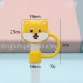 Χαριτωμένο Shiba Inu Καπάκι Σιλικόνης για Καλαμάκι 10mm Επαναχρησιμοποιούμενο Αξεσουάρ - Σιλικόνη Σίμπα Ίνου 10mm / Συσκευασμένο χωρίς καλαμάκι