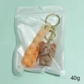 Cute cartoon bear keychain with silicone push pop bubble strap, cute PVC animal bag charm accessory. - Bear Keychain