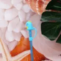 Süßer blauer Cartoon Dinosaurier Strohhalm Deckel 8mm Silikon Staubschutz für Getränke. - Beutel ohne Strohhalm / Dinosaurier