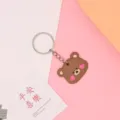 Leuke schattige tekenfilm beer sleutelhanger PVC zacht rubberen ring hanger tas cadeau - 5,5*3,5*0,3 cm / Sleutelhangerstijl - Hartjesbeer
