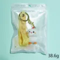 Cute cartoon chick push pop bubble toy keychain with gold metal ring in clear plastic bag - Cupcake Chick
