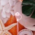 Süßer rosa Pfirsich Strohhalm Deckel staubdichter Silikonaufsatz für 8mm Trinkhalme. - Beutel ohne Strohhalm / Pfirsich
