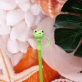 Green cute frog silicone straw topper 8mm dustproof straw plug for drinks and milk tea - Frog