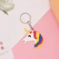Mooie leuke cartoon eenhoorn sleutelhanger, zacht PVC rubber, kleurrijke tas hanger. - 5,5*3,5*0,3 cm / Sleutelhangerstijl - Lang paardenhoofd
