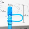 Καπάκι σιλικόνης για καλαμάκι 7-8mm χαριτωμένο προστατευτικό κάλυμμα για ποτήρια Stanley. - Σχέδιο patch, χύμα χωρίς καλαμάκια / Σιλικόνη βασικό μπλε καπάκι για καλαμάκι 8mm
