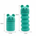 Cute telescopic silicone pencil case, kawaii mouse stationery storage bag for students. - Green Cute Mouse Telescopic Pencil Case / Green