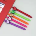 Cute gummy bear gel pens set, 5 colorful matte click black ink signature pens for daily writing. - Daidai Bear Series