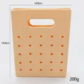 DIY silicone square handbag storage pouch, portable minimalist daily organizer in apricot. - Square Hole Bag / Orange