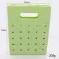 Green silicone mini storage handbag with hollow holes, portable waterproof pouch for daily use. - Square Hole Bag / Green