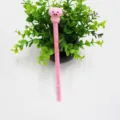 Cute cartoon pink pig neutral gel pen with soft rubber doll topper, ideal for student stationery. - Cute Pig
