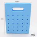 Hellblaue Silikon Mini Tasche mit Lochdesign, kompakte Kosmetiktasche fuer den taeglichen Gebrauch. - Quadratische Lochtasche / Blau