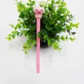 Cute cartoon pink pig gel pen with 3D soft rubber topper, smooth black ink writing stationery. - Winking Pig