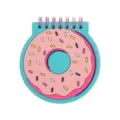 Süßes Donut-förmiges Spiralnotizbuch mit weichem PVC-Einband und bunten Streusel-Design für den Alltag. - Donut
