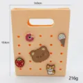 DIY Silikon Quadratische Handtasche Süße Cartoon Aufbewahrungstasche Kosmetiktasche - Quadratische Lochtasche (Zufällige Anhänger) / Orange