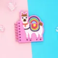 Süßes Cartoon Lama PVC Einband Spiralnotizbuch Tragbarer Notizblock für Schreibwaren - Alpaka