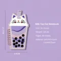 Süßes Katzen Bubble Tea Spiralnotizbuch PVC weicher Einband tragbares Notizbuch - Milchtee-Katze